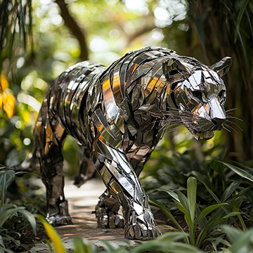 Silver Tiger in the Jungle - AI image created with Midjourney