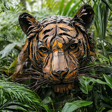 Scrap Metal Tiger - AI image created with Midjourney