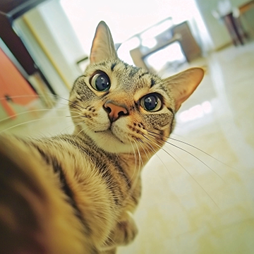 Cat Selfie - AI image created with Midjourney