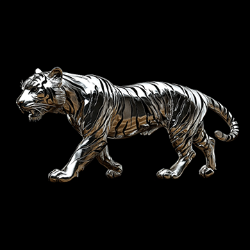 Silver Tiger - AI image created with Midjourney