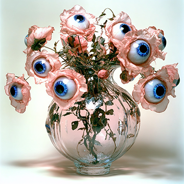 Flowers with Eyes - AI image created with Midjourney