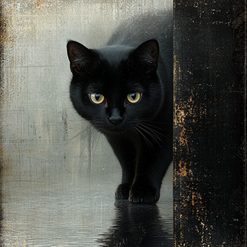 Black Cat - AI image created with Midjourney